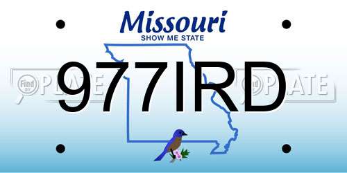 977IRD Missouri License Plate