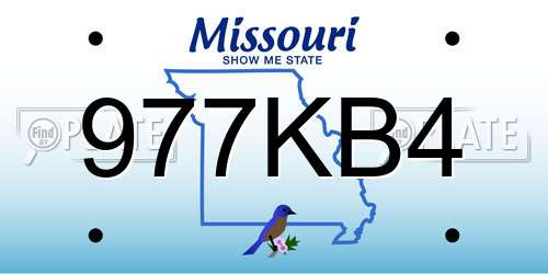 977KB4 Missouri License Plate