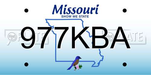 977KBA Missouri License Plate
