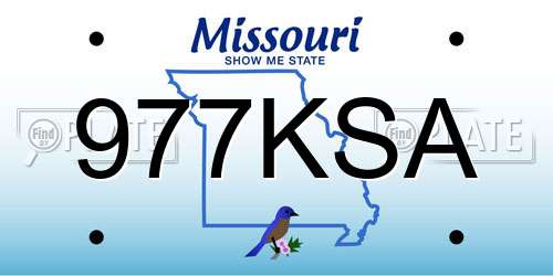 977KSA Missouri License Plate