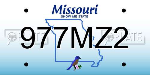 977MZ2 Missouri License Plate