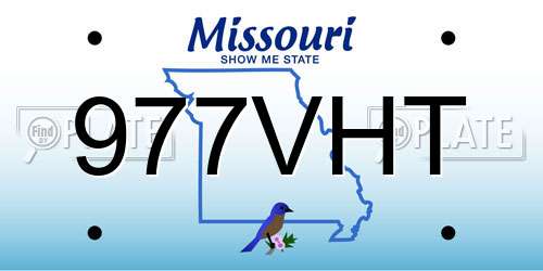 977VHT Missouri License Plate