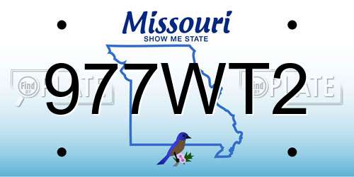 977WT2 Missouri License Plate