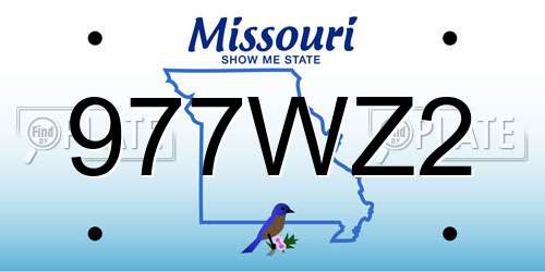977WZ2 Missouri License Plate