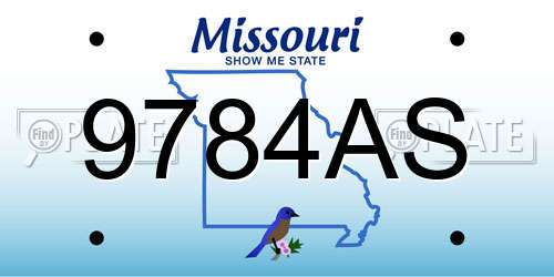 9784AS Missouri License Plate