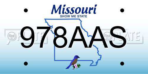 978AAS Missouri License Plate
