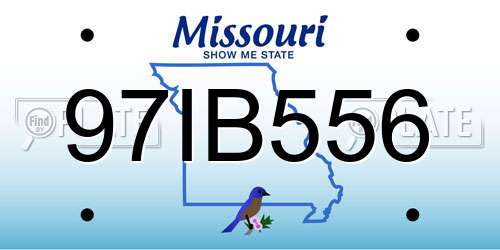 97IB556 Missouri License Plate