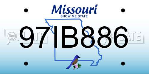 97IB886 Missouri License Plate