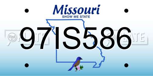 97IS586 Missouri License Plate
