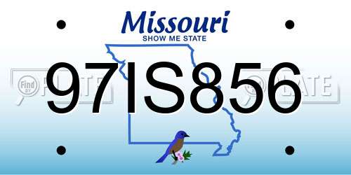 97IS856 Missouri License Plate