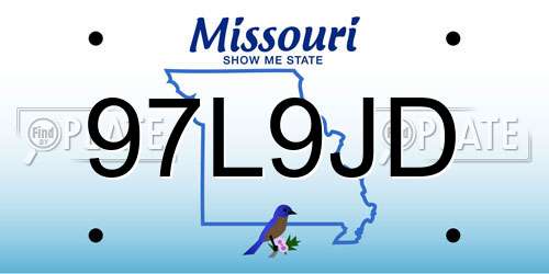 97L9JD Missouri License Plate