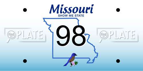 98 Missouri License Plate