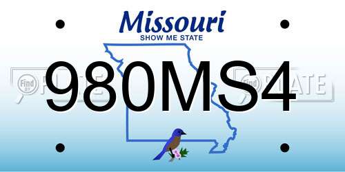 980MS4 Missouri License Plate