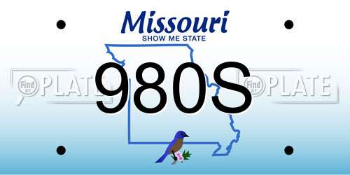 980S Missouri License Plate