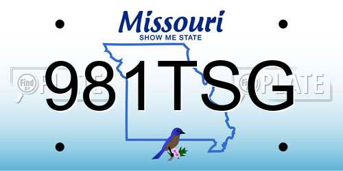 981TSG Missouri License Plate