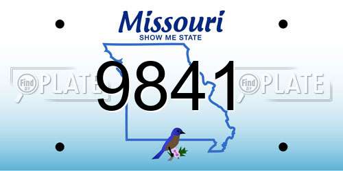 9841 Missouri License Plate