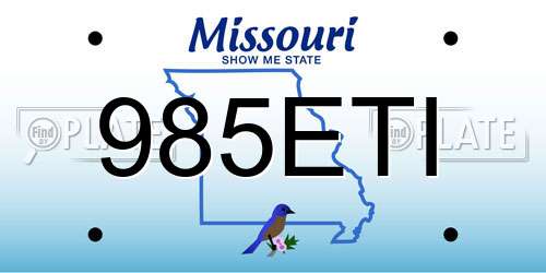 985ETI Missouri License Plate
