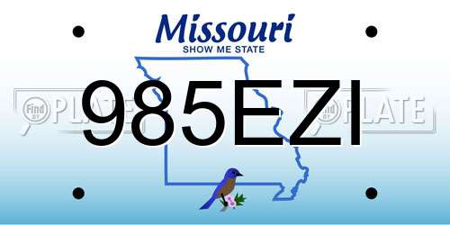 985EZI Missouri License Plate