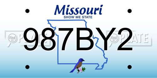 987BY2 Missouri License Plate