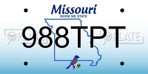 988TPT Missouri License Plate