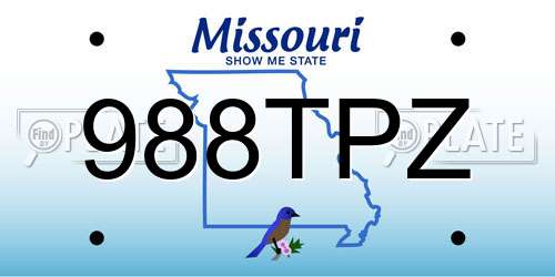 988TPZ Missouri License Plate