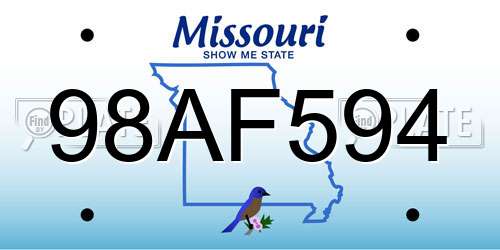 98AF594 Missouri License Plate