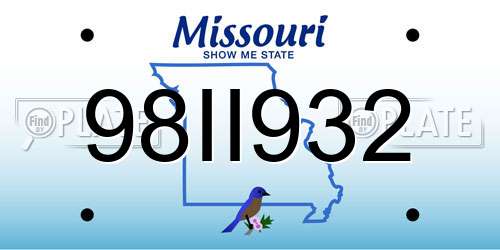 98II932 Missouri License Plate