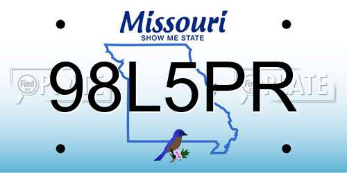 98L5PR Missouri License Plate