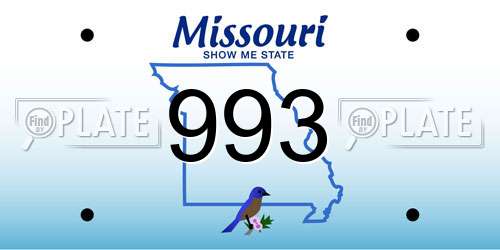 993 Missouri License Plate