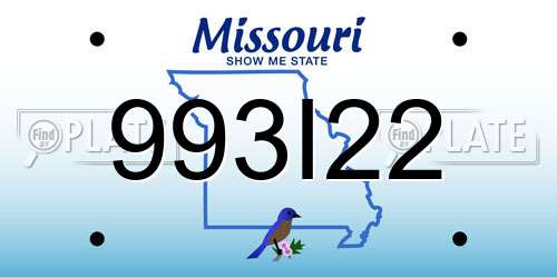 993I22 Missouri License Plate