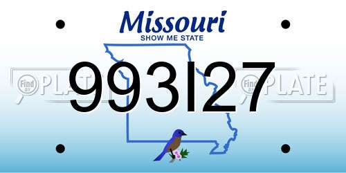 993I27 Missouri License Plate