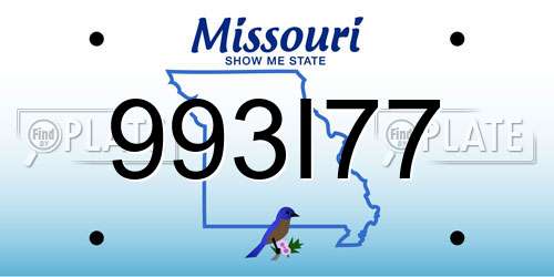 993I77 Missouri License Plate