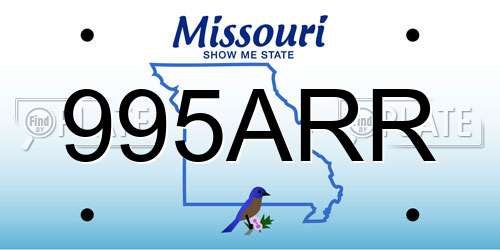 995ARR Missouri License Plate