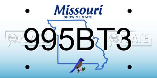 995BT3 Missouri License Plate
