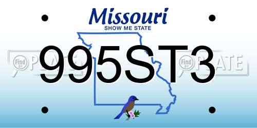 995ST3 Missouri License Plate