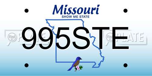 995STE Missouri License Plate