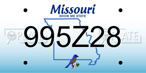 995Z28 Missouri License Plate