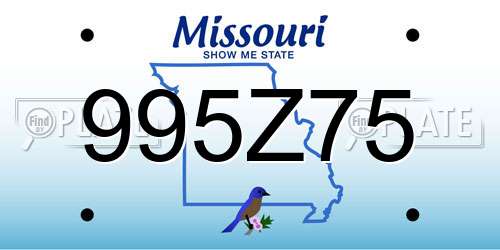 995Z75 Missouri License Plate