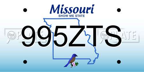 995ZTS Missouri License Plate
