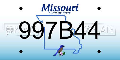 997B44 Missouri License Plate