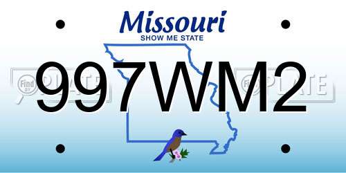 997WM2 Missouri License Plate