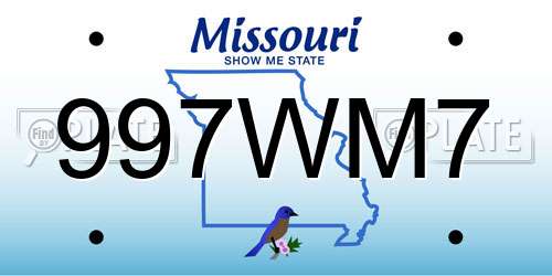 997WM7 Missouri License Plate