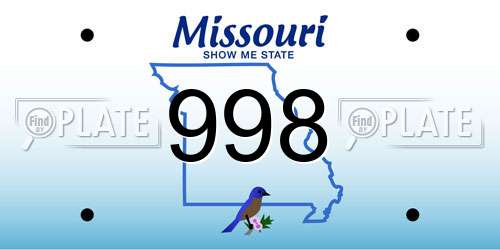 998 Missouri License Plate