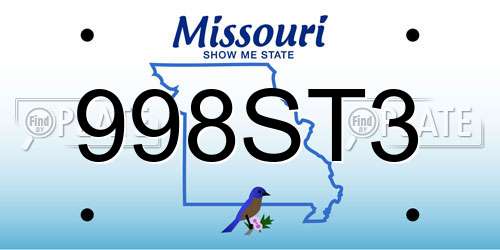 998ST3 Missouri License Plate