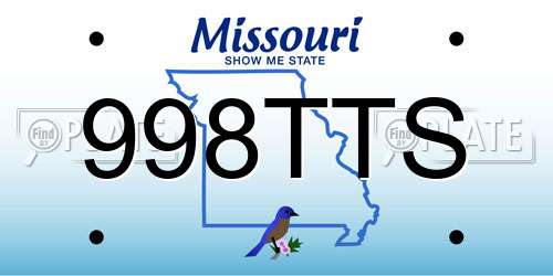 998TTS Missouri License Plate