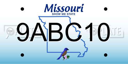 9ABC10 Missouri License Plate