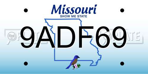 9ADF69 Missouri License Plate