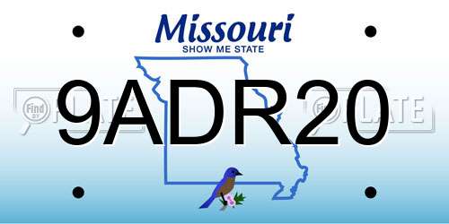 9ADR20 Missouri License Plate