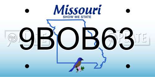 9BOB63 Missouri License Plate