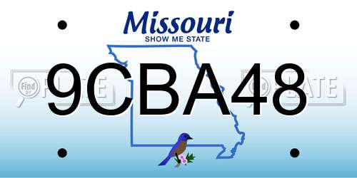 9CBA48 Missouri License Plate